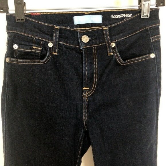 FOR ALL 7 MANKIND B(AIR) ROXANNE ANKLE IN AUTHENTIC RINSE Dark Blue Denim Jeans - Picture 8 of 11